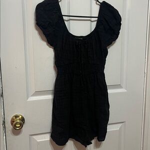 Forever 21 Textured Black and Grey Romper